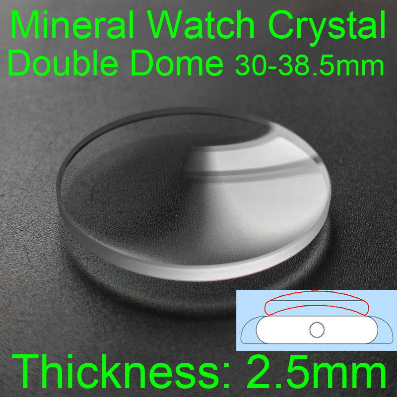 Watch Crystal Replacement - Podwójna kopuła 2.5mm okrągły mineralny zegarek