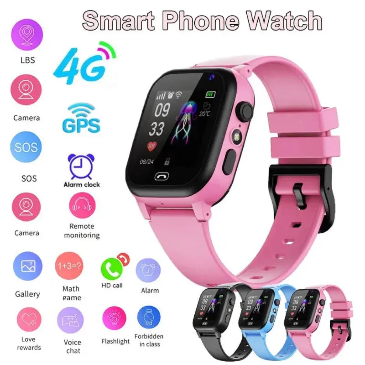 Smartwatch Watches Kids - Dziecięcy Smartwatch 4G Wielofunkcyjny Wodoodporny SOS