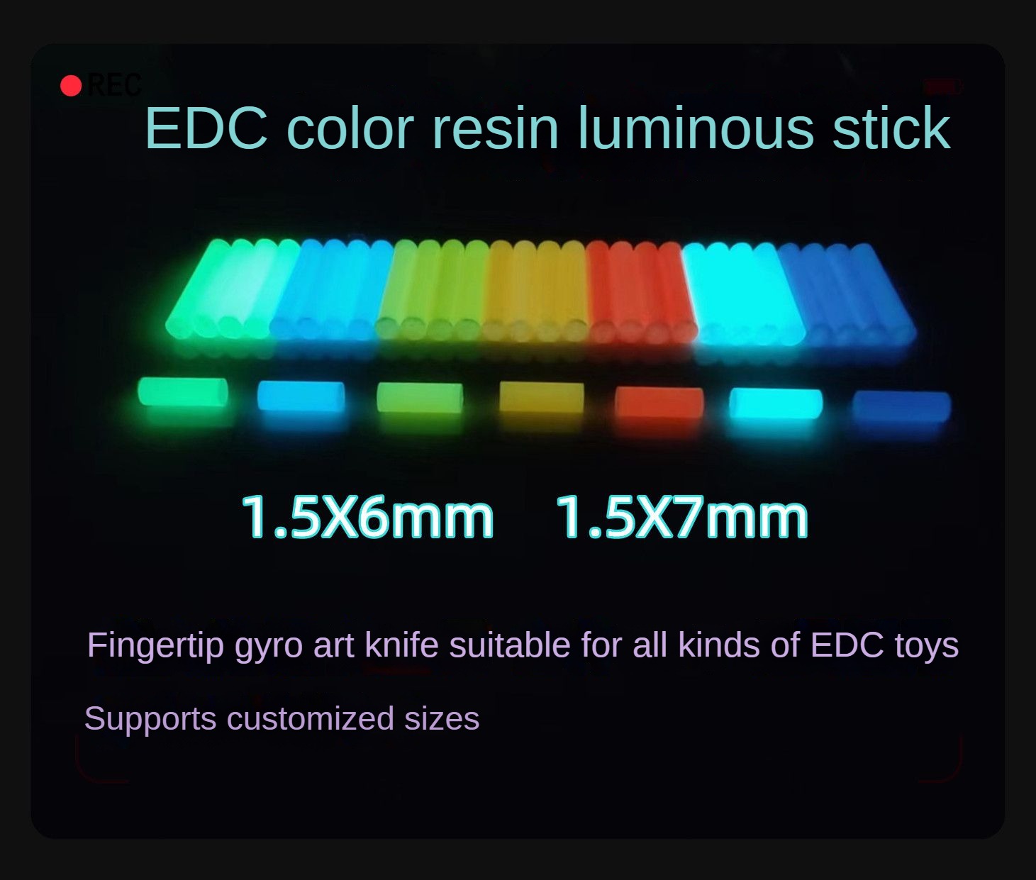 Tritium Gas Tube - Nie tryt 1.5 × 6mm 1.5x7mm
