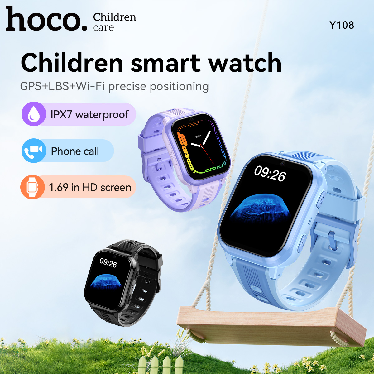 Smartwatch Watches Kids - HOCO Y108 1.69-calowy zakrzywiony ekran dotykowy