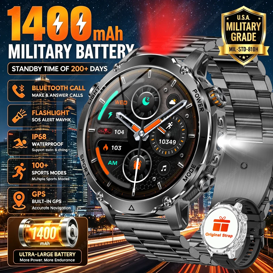 Smartwatch męski z dużą bateri – Smartwatch Watches Brands For Men recenzja i cena