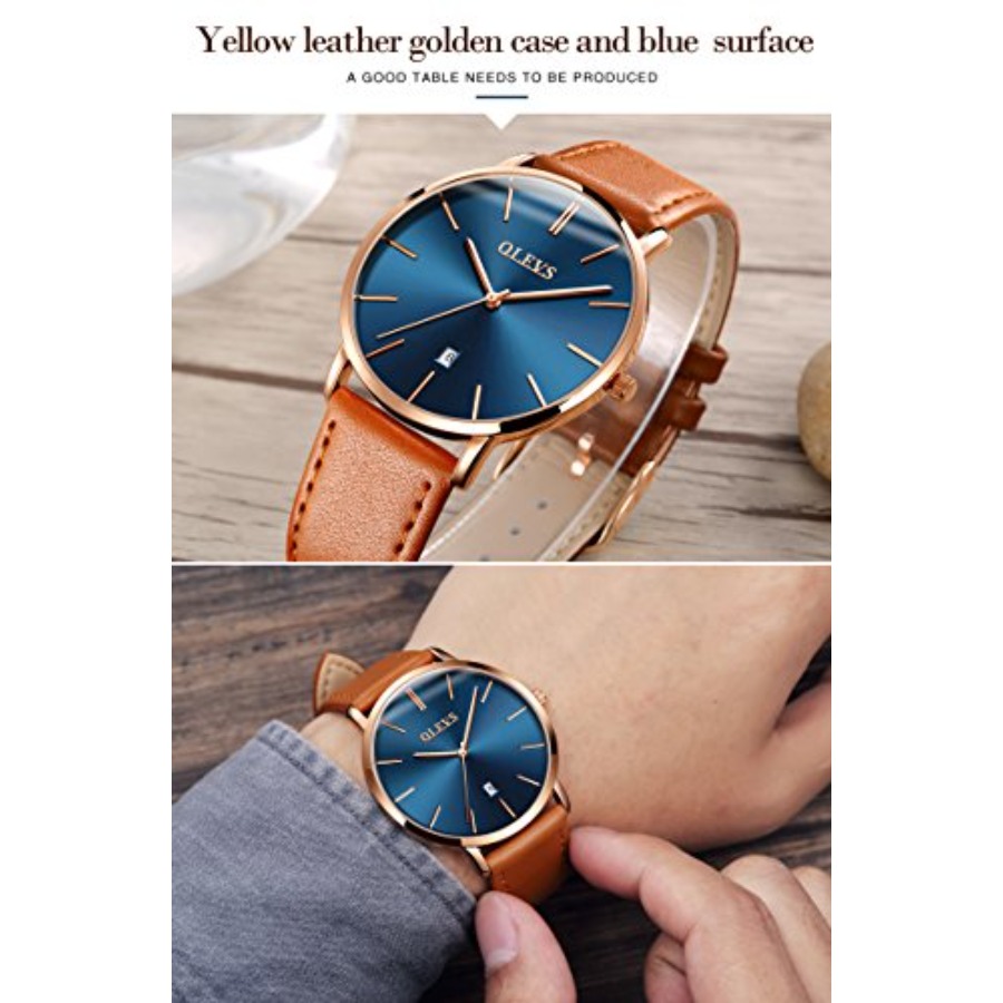 Zegarki męskie OLEVS, skórzane – Smartwatch Casual Watches For Men recenzja i cena