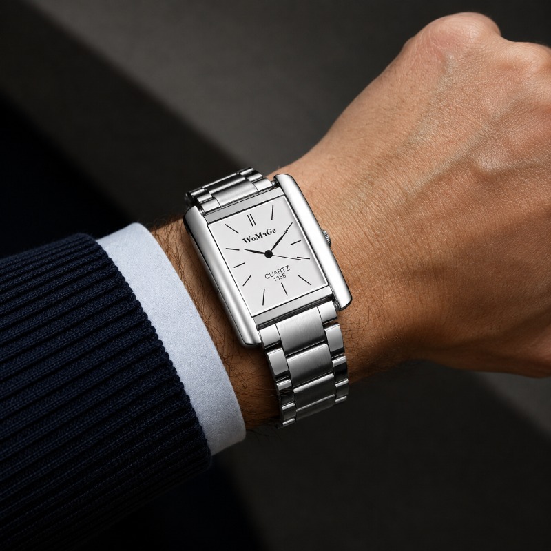 Luksusowy męski zegarek ze sta – Smartwatch Square Watches For Men recenzja i cena