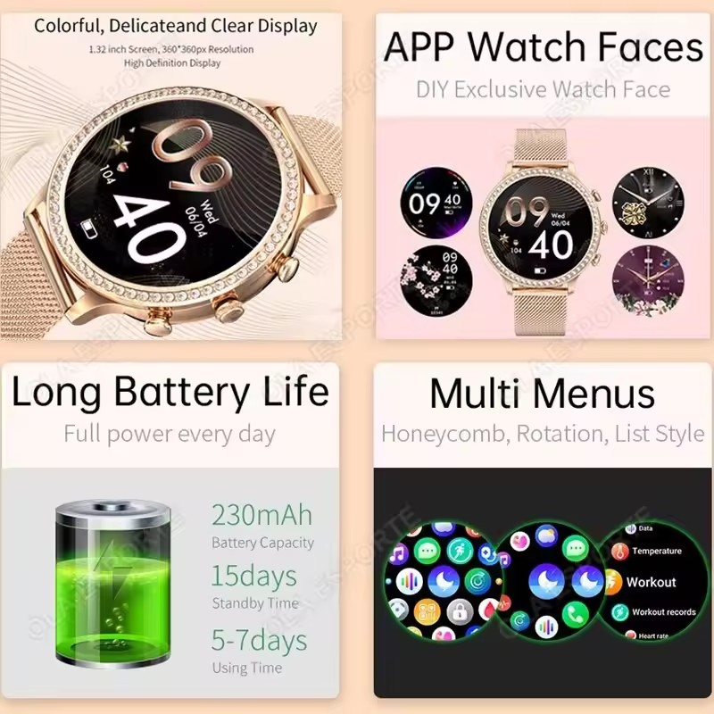 Elegancki damski smartwatch z  – Smartwatch Health Watches For Women recenzja i cena