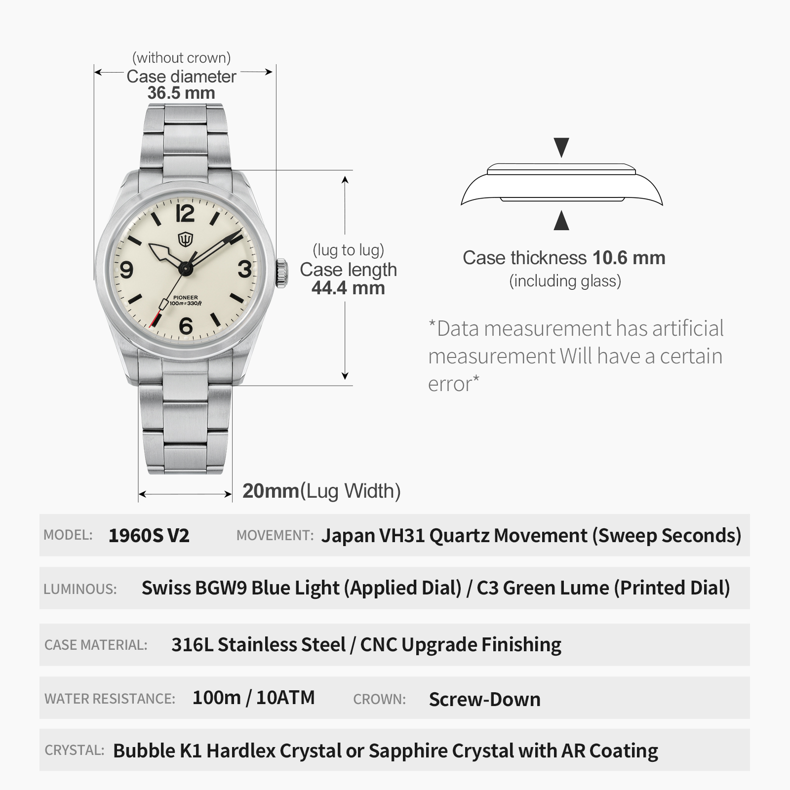 Watchdives WD1960S V2 Vintage  – Smartwatch Casual Watches For Men recenzja i cena